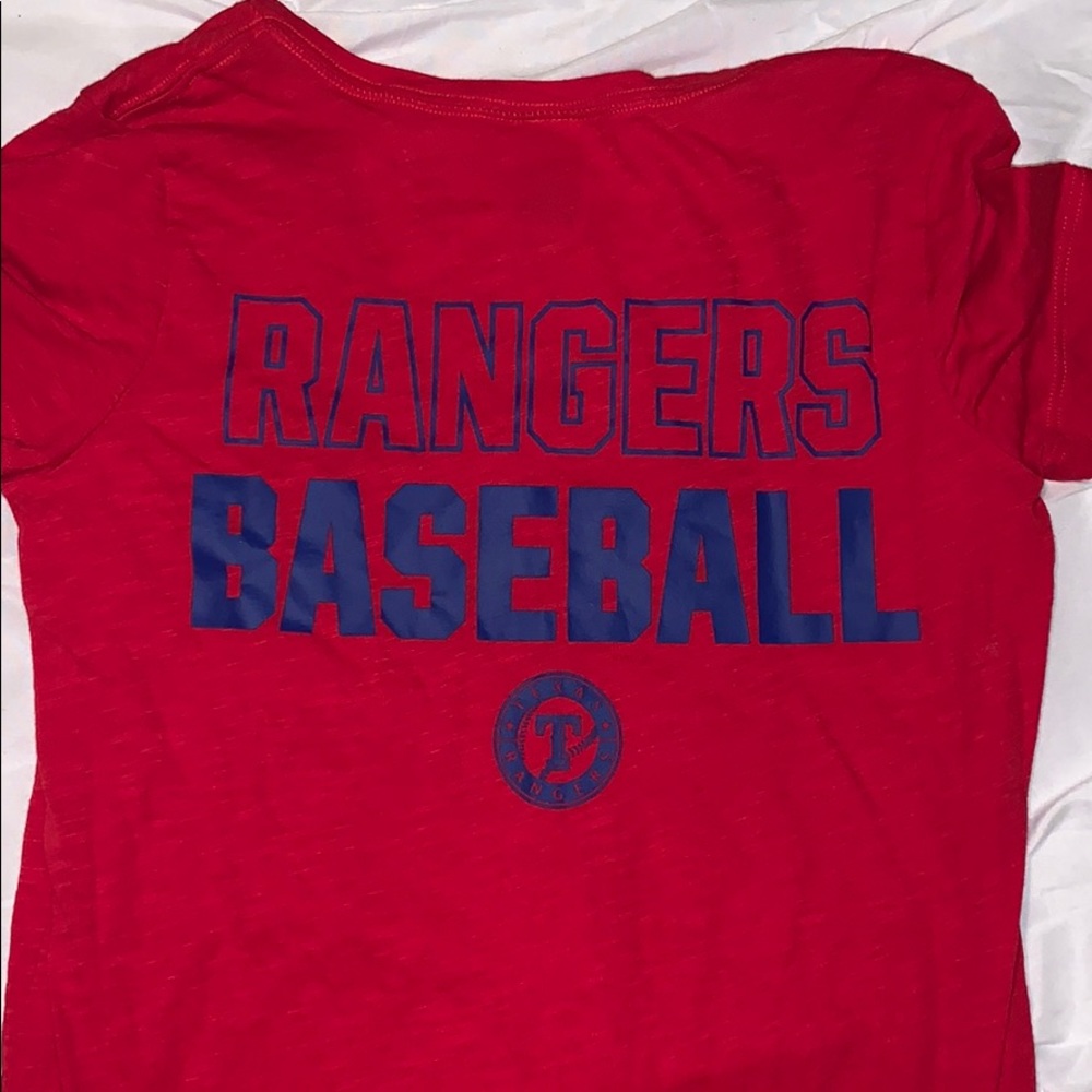 PINK Texas Rangers Baseball v neck t shirt